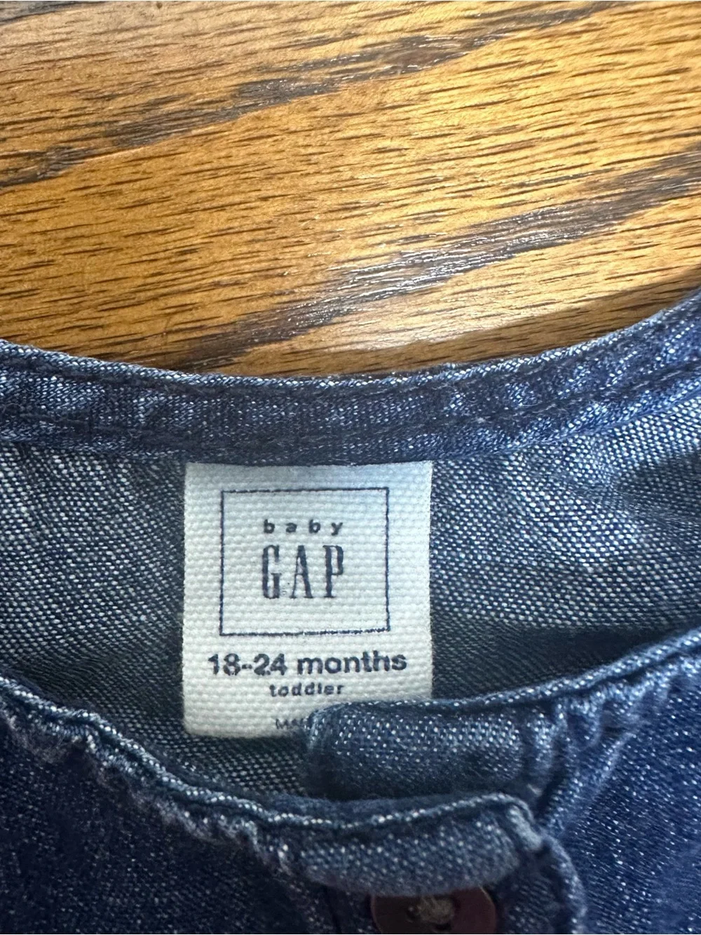 GAP Dark Blue Denim Button-Front Girls Romper